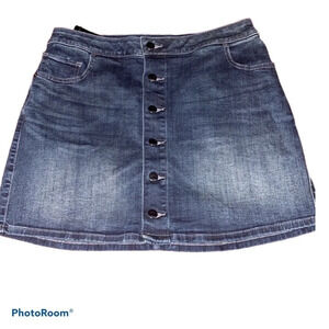 Express  denim jeans button Down mini skirt Sz 10